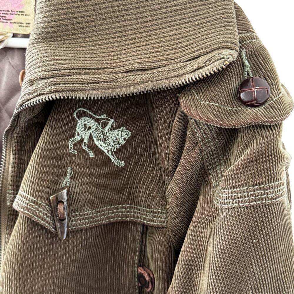 Vintage Men’s Parasuco Jeans Legend Brown Cord Utility Jacket Multi Pockets M - Picture 4 of 16